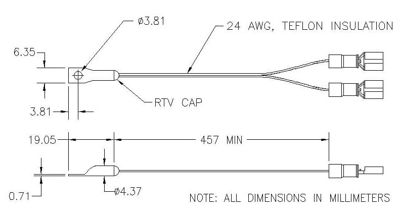 MP-2379 thermistor dimensions